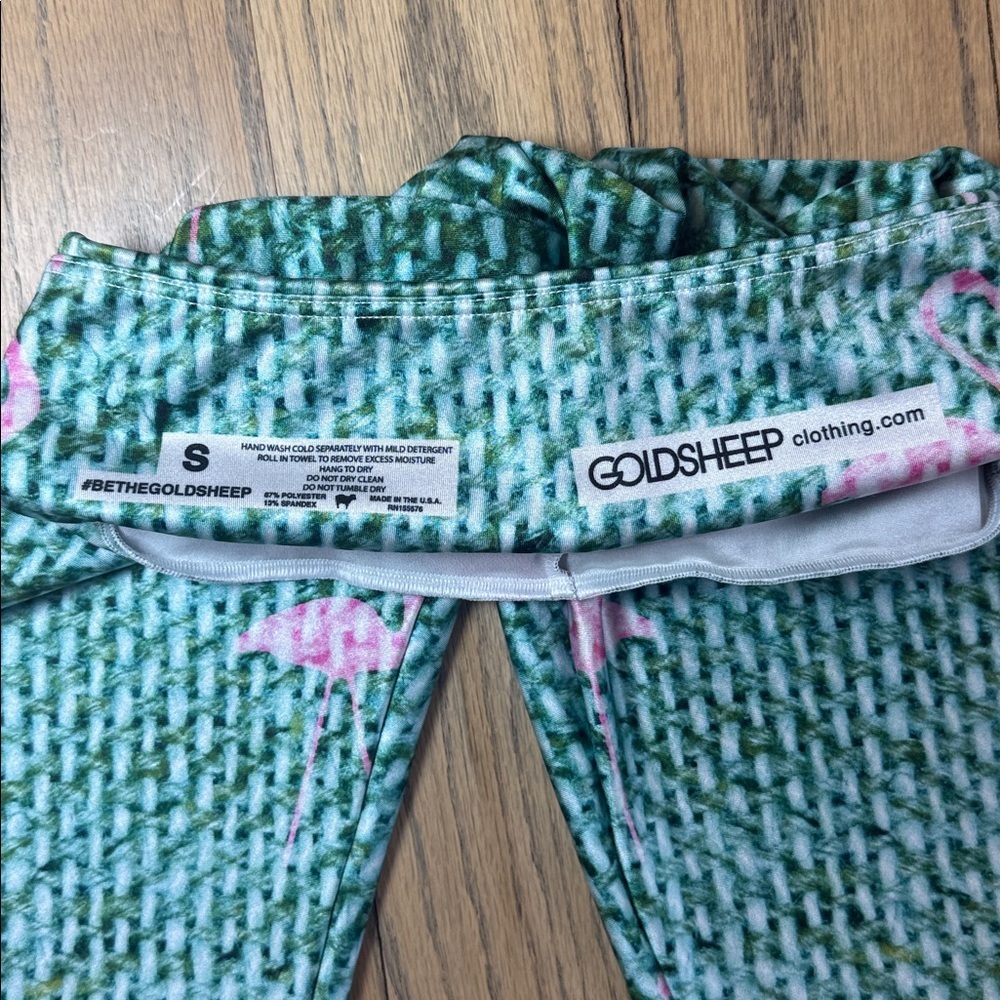 Goldsheep Women’s Flamingo Print Leggings Size Small - Picture 9 of 9